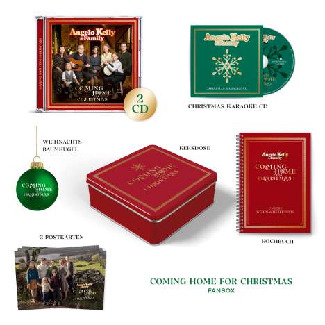 Angelo Kelly &amp; Family: Coming Home For Christmas (limitierte Fanbox), 2 CDs, 1 Merchandise und 1 Buch