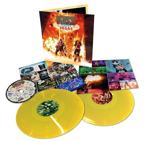 Kiss: Rocks Vegas 2014 (180g) (Limited Edition) (Yellow Vinyl), 2 LPs und 1 DVD