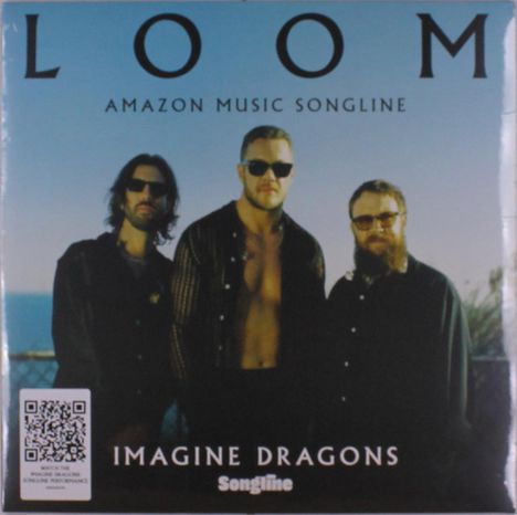 Texte: Loom, Amazon Music Songline, Imagine Dragons. Drei Männer mit Sonnenbrillen vor blauem Himmel.