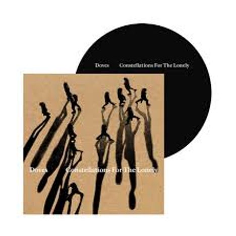 Text: "Doves - Constellations For The Lonely". Illustration von langen, sich streckenden Schatten auf braunem Hintergrund.