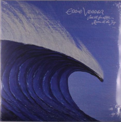 Text oben rechts: "Eddie Vedder, Matter for Listen, Room at the Top". Illustration: Große, dunkelblaue Welle.