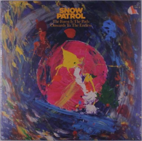 Oben steht in Gelb: „SNOW PATROL“. Darunter: „The Forest Is The Path: Onwards To The Endles“. Bunte, wirbelnde Farben.