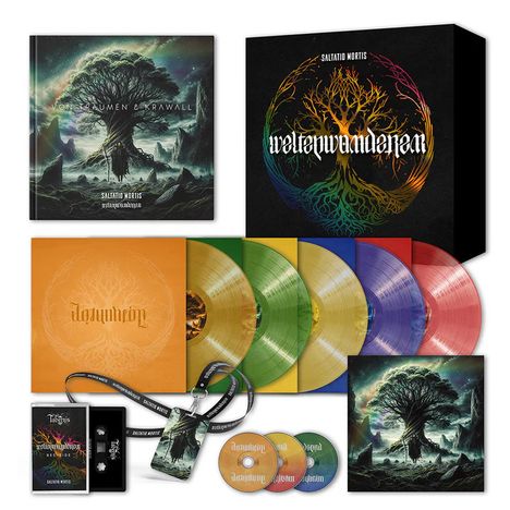 Saltatio Mortis: WELTENWANDERER (Limited Deluxe Fanbox), 5 LPs, 3 CDs und 1 MC