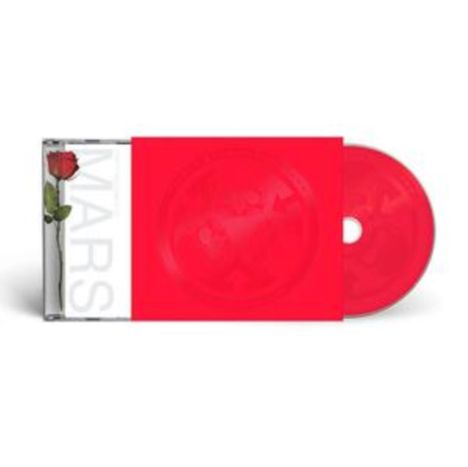 MARS, vertikal, weiße Hülle mit roter Rose, rotes Cover, runde CD.