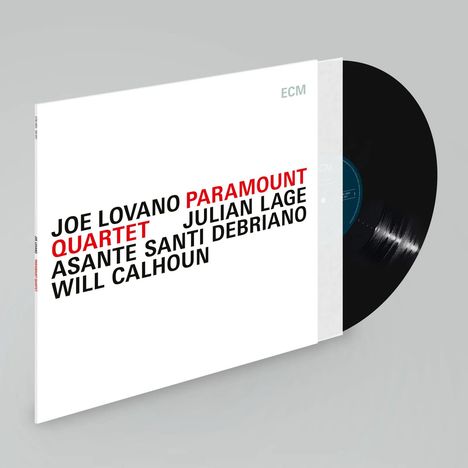 Text: "Joe Lovano Paramount Quartet Julian Lage Asante Santi Debriano Will Calhoun." 
Schallplatten-Cover mit Vinyl.
