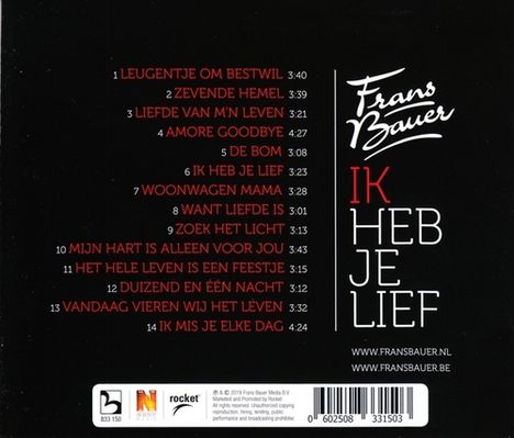 Frans Bauer: Ik Heb Je Lief, CD
