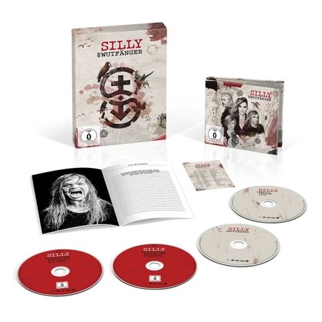 Silly: Wutfänger (Limited Super Deluxe Fanbox), 2 CDs, 1 Blu-ray Disc, 1 DVD, 1 Buch und 1 Merchandise