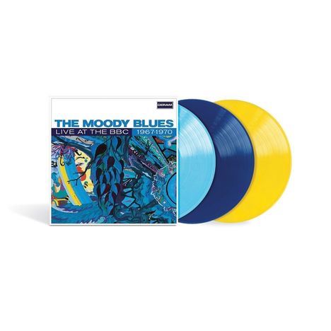 The Moody Blues: Live At The BBC: 1967 - 1970 (Limited-Numbered-Edition) (Light Blue/Dark Blue/Yellow Vinyl), 3 LPs