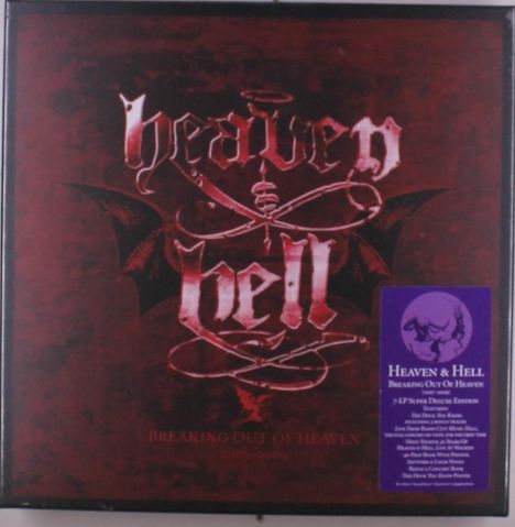 "heaven & hell", "BREAKING OUT OF HEAVEN". Dunkler Hintergrund mit künstlerischem Schriftzug und lila Infofeld rechts.