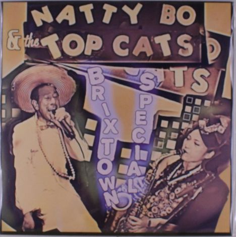 „Natty Bo & the Top Cats“ und „Brixtown Special“ sind prominent. Ein Sänger mit Mikrofon und eine Frau mit Saxofon.