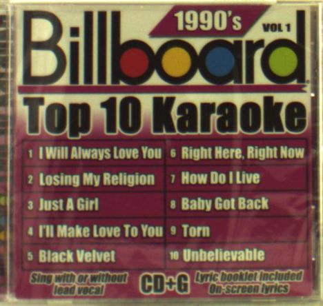 Billboard Top 10 Karaoke: Vol. 1-90s, CD
