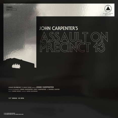 John Carpenter (geb. 1948): Assault On Precinct 13/The Fog (45 RPM), Single 12"