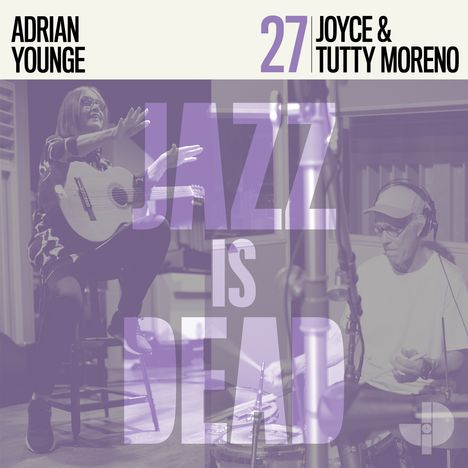 Text: Adrian Younge, 27, Joyce & Tutty Moreno, Jazz Is Dead. 

Eine Frau mit Gitarre und ein Mann mit Kopfhörern im Studio.