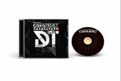"CONSTRUCT" auf dem Cover und der CD. Schwarzes, modernes Design mit geometrischen Mustern und weißen Buchstaben.