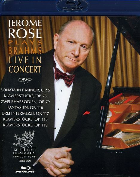 Jerome Rose plays Brahms, Blu-ray Disc