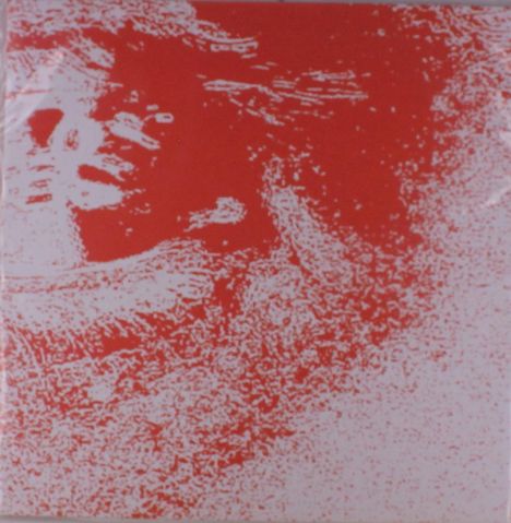 Es gibt keinen Text. Rotes und weißes Bild mit abstrakten Formen, möglicherweise ein Gesicht erkennbar.
