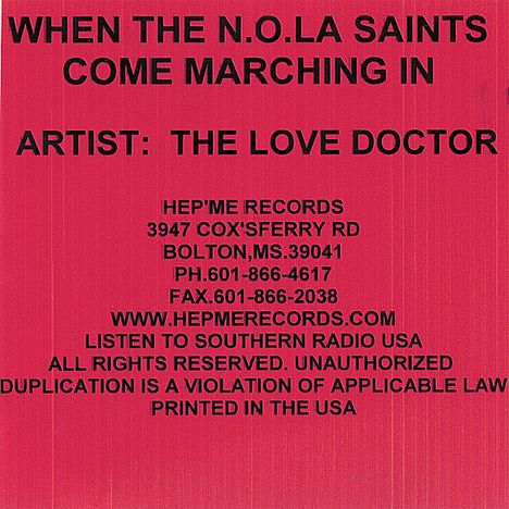 Love Doctor: When The N.O.L.A. Saints Come, CD