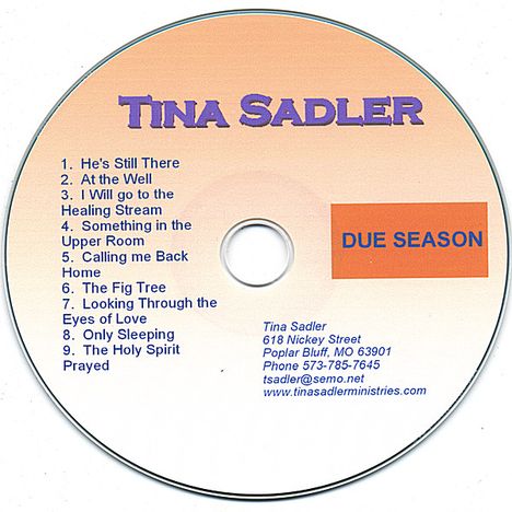 Tina Sadler: Due Season, CD