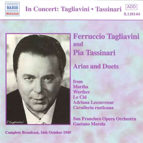 Ferruccio Tagliavini &amp; Pia Tassinari - Arien &amp; Duette, CD