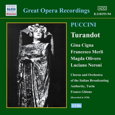 Giacomo Puccini (1858-1924): Turandot, 2 CDs