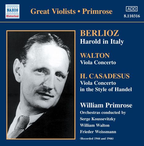 William Primrose spielt Violakonzerte, CD