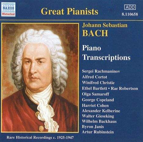 Johann Sebastian Bach (1685-1750): Transkriptionen für Klavier, CD