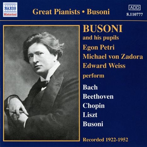 Busoni &amp; his pupils, CD