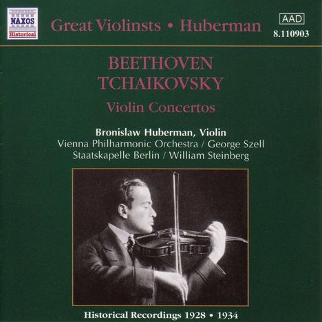 Bronislaw Huberman spielt Violinkonzerte, CD