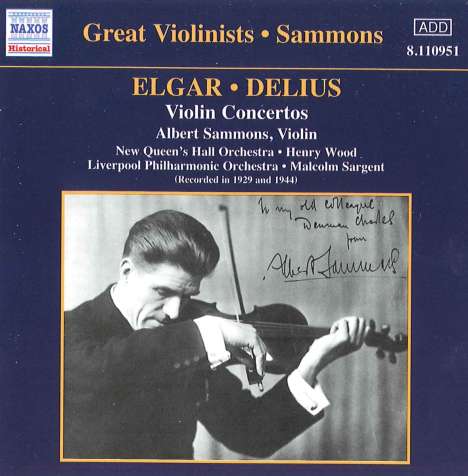 Albert Sammons spielt Violinkonzerte, CD
