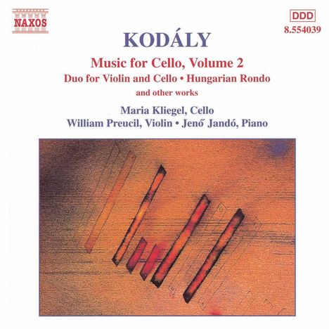 Zoltan Kodaly (1882-1967): Duo f.Cello &amp; Violine op.7, CD