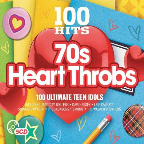 100 Hits: 70's Heart Throbs, 5 CDs