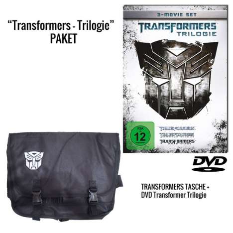 Transformers - Trilogie (Geschenkset mit Umhängetasche), 3 DVDs und 1 Merchandise