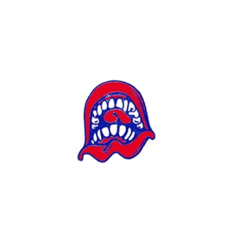 Ein stilisiertes, rotes und blaues Logo zeigt einen offenen Mund mit ausgeprägten Zähnen auf weißem Hintergrund.