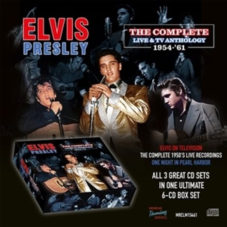 Texte: Elvis Presley, The Complete Live & TV Anthology 1954-'61, All 3 great CD sets in one ultimate 6-CD box set. Fotos von Elvis bei Live-Auftritten.