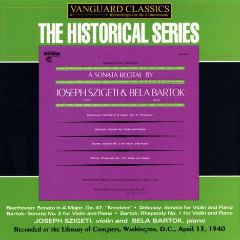 Joseph Szigeti - A Sonata Recital, CD