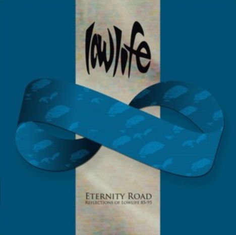 „lowlife“, „Eternity Road: Reflections of Lowlife 85-95“; blaues Band mit Fischmotiven in Schleifenform.