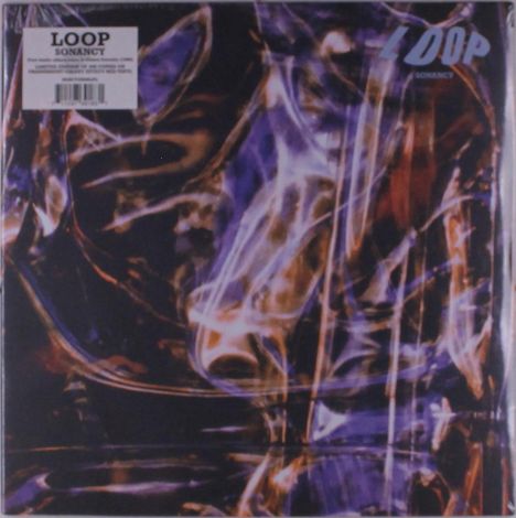 „LOOP“ und „SONANCY“ stehen auf einem abstrakt gemusterten Hintergrund in dunklen und leuchtenden Farben.