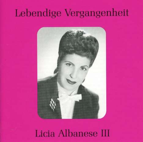 Licia Albanese singt Lieder, CD