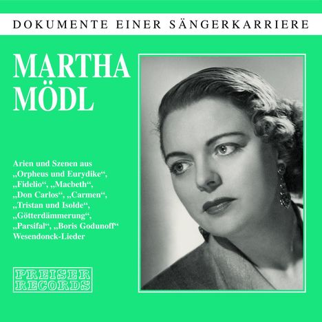 Martha Mödl singt Arien &amp; Lieder, 2 CDs