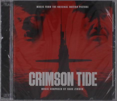 "Music from the Original Motion Picture. Crimson Tide. Music composed by Hans Zimmer." Rotes Cover mit U-Boot und Gesichtern.
