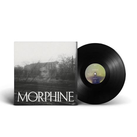 „MORPHINE“ steht groß auf einem Schallplattencover mit einem schwarz-weißen Bild einer Landschaft im Hintergrund.
