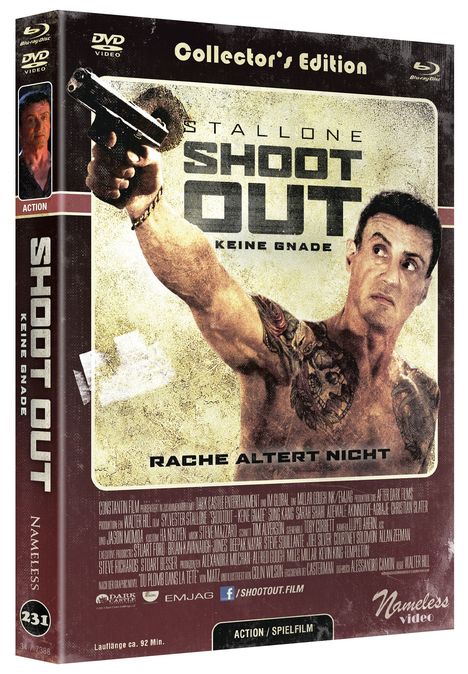 Collector's Edition. STALLONE. SHOOTOUT KEINE GNADE. RACHE ALTERT NICHT. Action/Spielilm. Laufzeit ca. 92 Min.