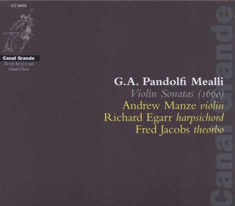 Giovanni Antonio Pandolfi Mealli (1629-1679): Violinsonaten, CD