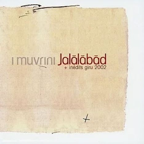 "i muvrini Jalalabad + inédits giru 2002" auf beigem Hintergrund, darunter ein kleines Kreuz.