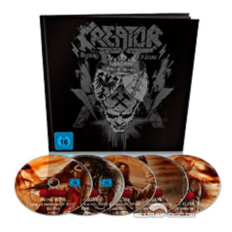 Kreator: Dying Alive (Special Earbook Edition) (3 CD + DVD + BR), 1 DVD, 1 Blu-ray Disc und 3 CDs