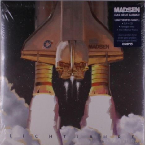 Madsen: Lichtjahre (Limited Edition) (Blue/White Vinyl), 3 LPs und 1 CD