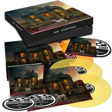 Opeth: In Cauda Venenum (Boxset) (Limited Edition) (Translucent Yellow &amp; Orange Vinyl), 2 CDs, 4 LPs und 1 Blu-ray Disc