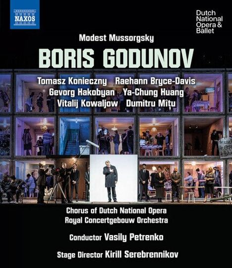 Text: Modest Mussorgsky, Boris Godunov, Dutch National Opera & Ballet. Cover mit Szenen aus einer Opernaufführung.