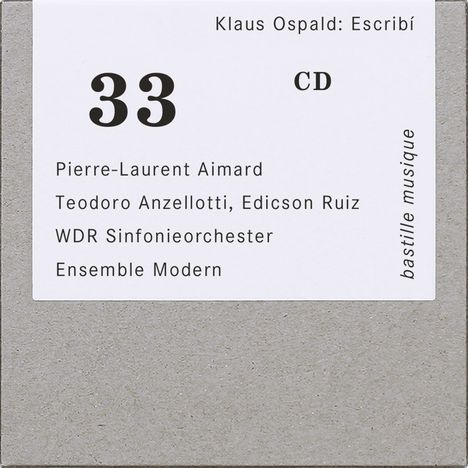 Klaus Ospald (geb. 1956): Escribi... für Orchester,Akkordeon,Kontrabass, CD