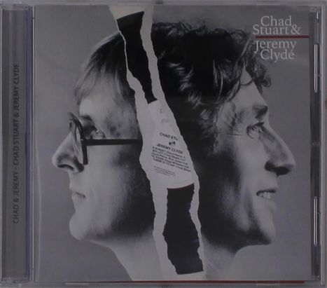 "Chad Stuart & Jeremy Clyde" steht rechts oben. Zwei Profilbilder von Männern, durch einen gerissenen Streifen getrennt.